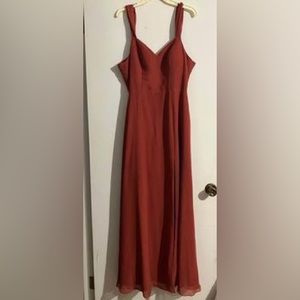 Terracotta long bridesmaid/tprom/event dress